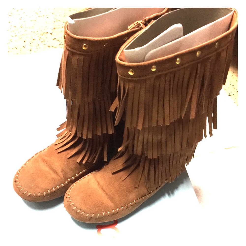 Cat & Jack target fringe boots girl size 1 CUTE